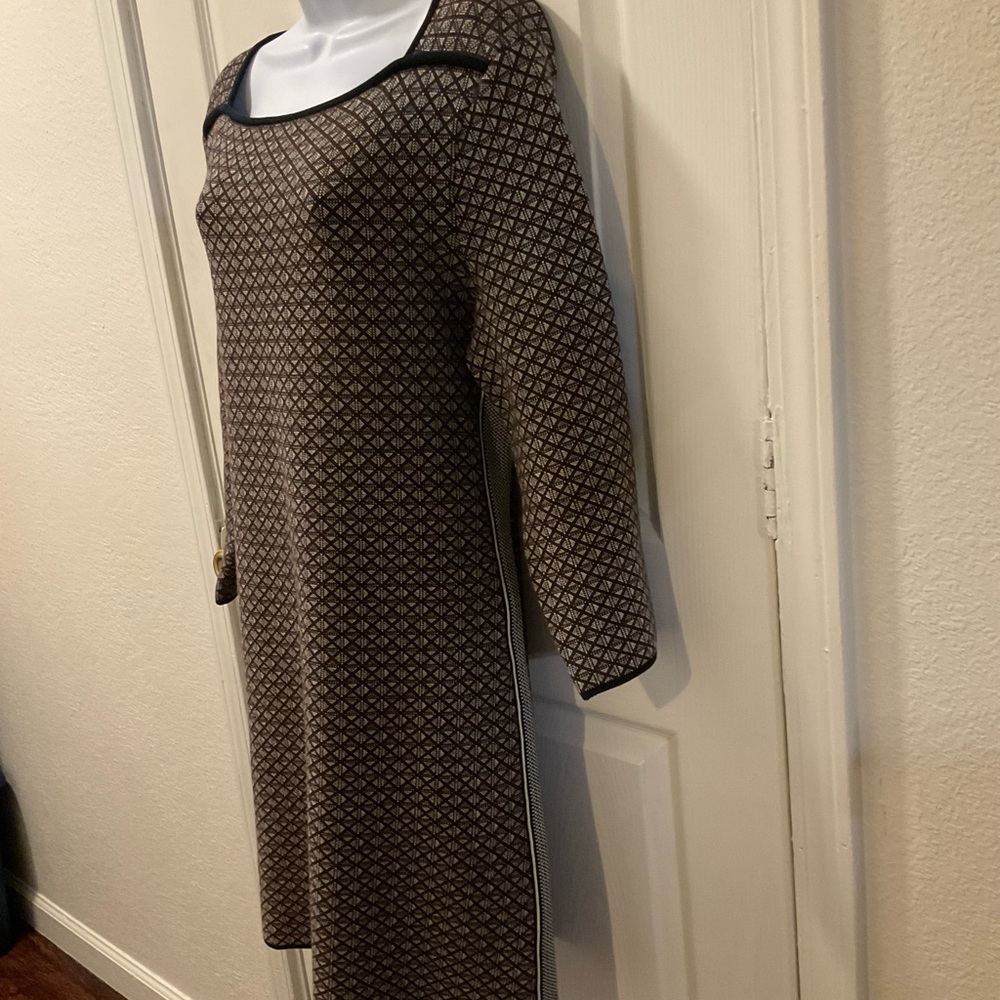 Tory Burch Brown and Cream Long Sleeve Sweater Dress like new condition. - Picture 2 of 13